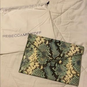 Rebecca Minkoff snakeskin clutch NWT